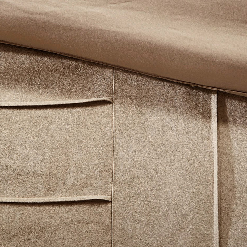 Édredon 7 pièces en faux daim beige grand lit super doux, Grand édredon et 6 pièces supplémentaires, Beige