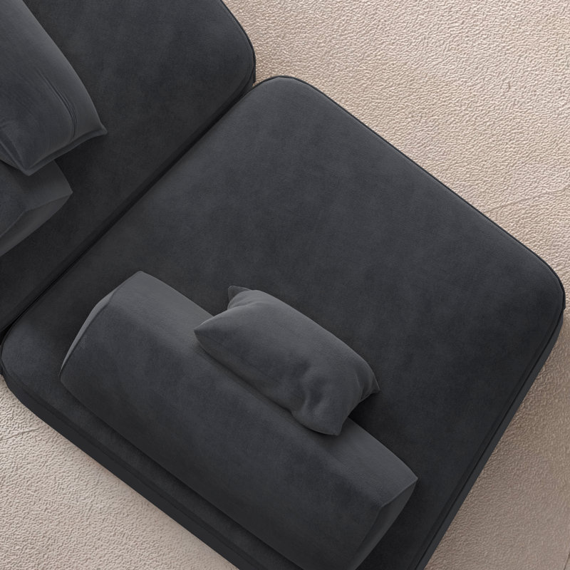 Chenille Modular Sectional Sofa, Dark Gray