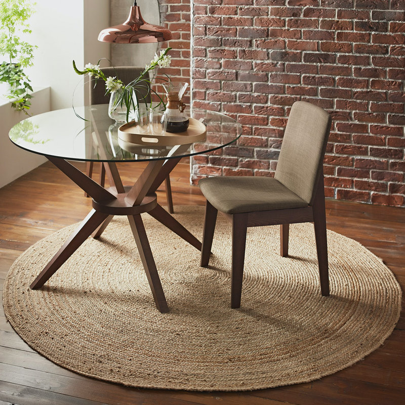 Buscher Solid Colour Jute / Sisal Hand Woven Area Rug, Round 150cm