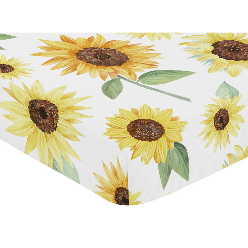 Drap-housse pour lit de bébé tournesol