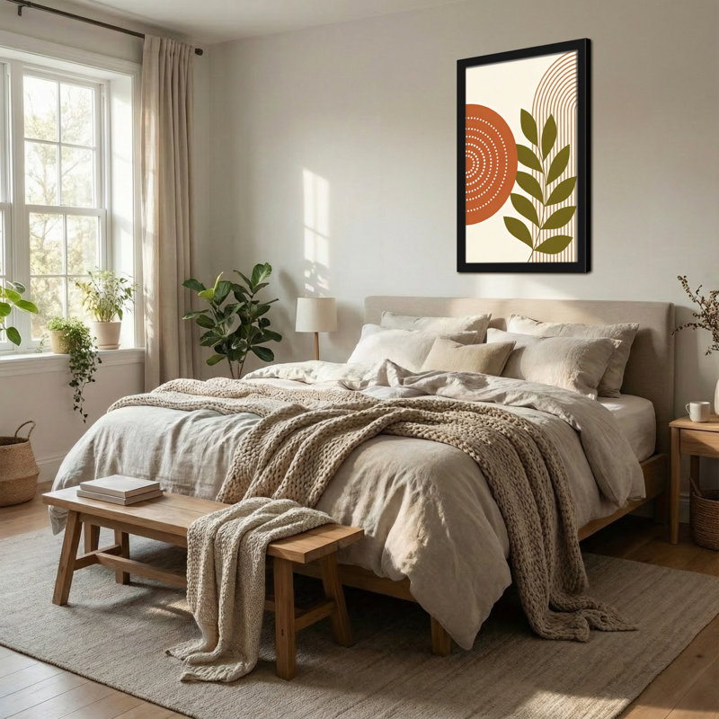 Abstract Abstract Geometric Leaf Pattern Design, 18" H x 12" W
