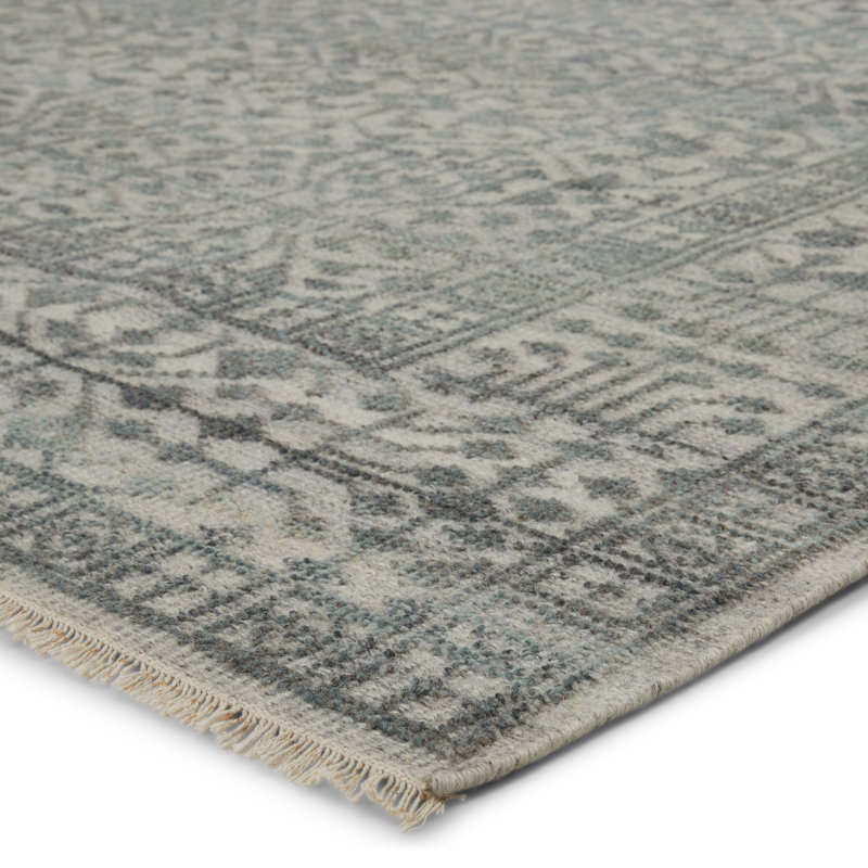 Kramfors Hand Knotted Wool and Viscose Oriental Indoor Rug, Rectangle 8' x 10'