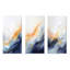 Tempête de marbre bleu et jaune I - ensemble de 3 reproductions d'art sur toile-1404490575-1404490611