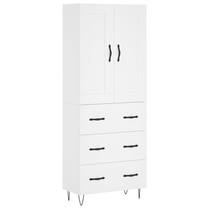 Longlier 69.5cm Wide 3 Drawer Highboard, White