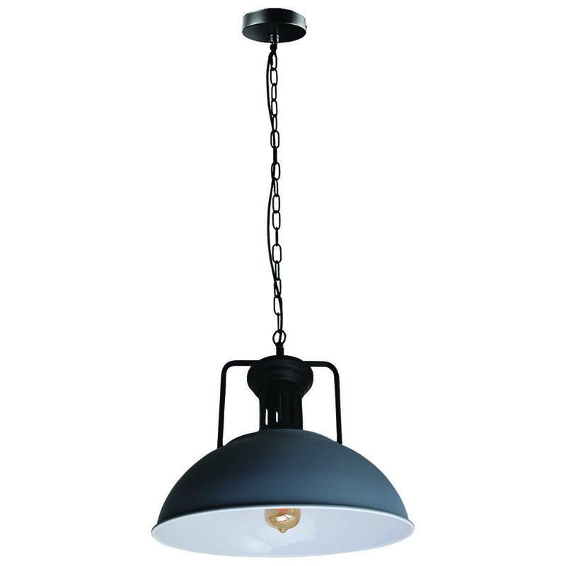 Craut 1 - Light Black Single Pendant, Black