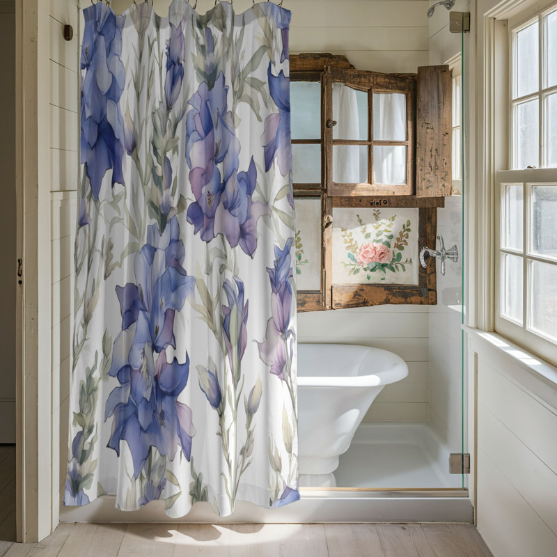 Bloom Cascade - Rideau de douche standard 1 pièce, H 74 po x l 71 po