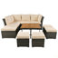 Ensemble de mobilier de patio, ensemble de conversation pour l'extérieur, table basse avec repose-pieds, table basse en bois massif
