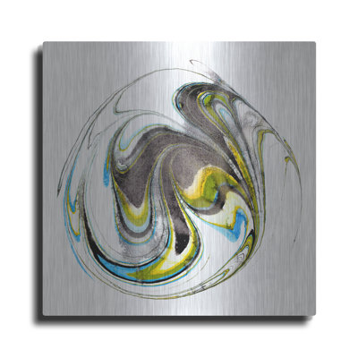 'Citrine Momentum 2' by Alicia Ludwig Metal Wall Art, 24" x 24"