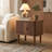 Mid-Century Walnut Nightstand Luxury Dark Walnut Veneer Bedside Table with Brass Accents and Sliding Tambour Doors