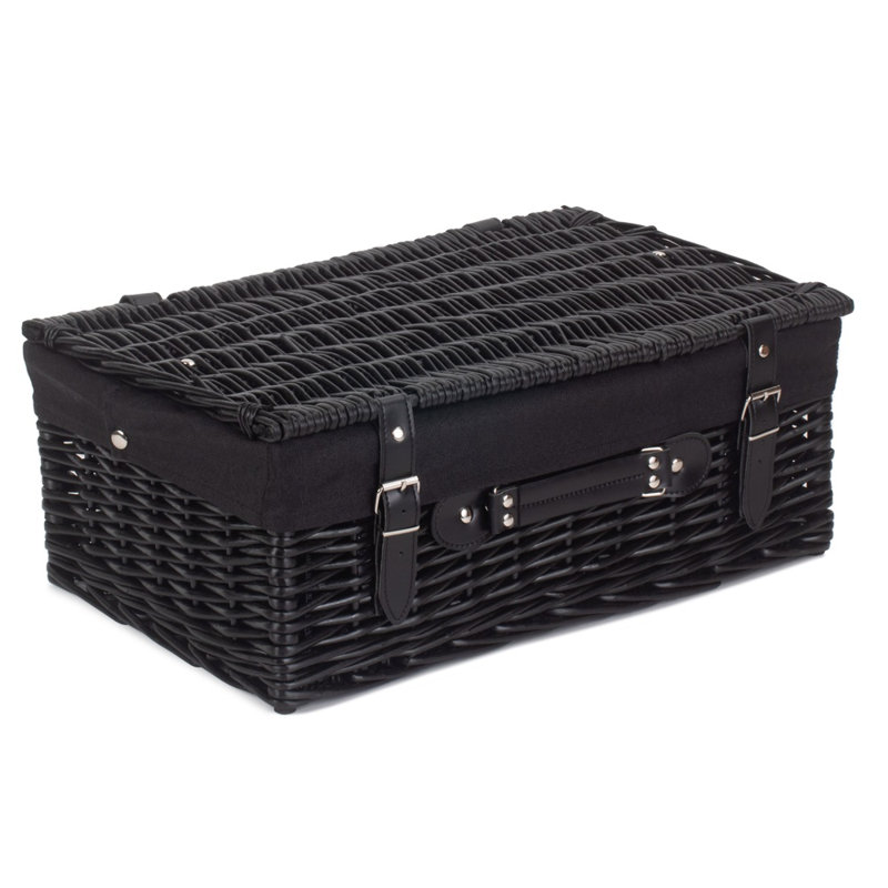 Picnic Basket, Black, 19cm H x 46cm W x 30cm D