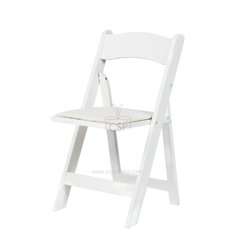 Chaises rembourrées pliantes avec sac de chaise, Blanc