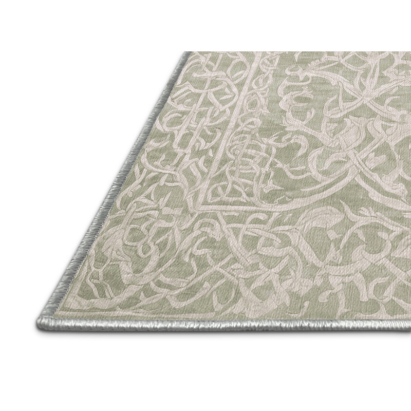 Tapis beige lavable à la machine, Rectangulaire 3 pi x 5 pi