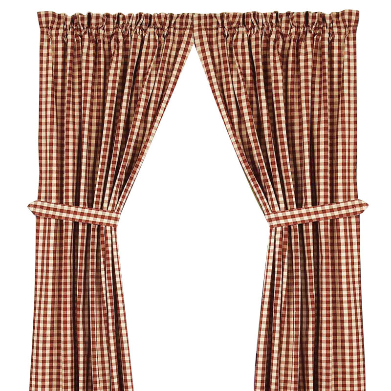 Carnamaddy Cotton Room Darkening Curtain Pair, Barn Red, 84" W x 86" L