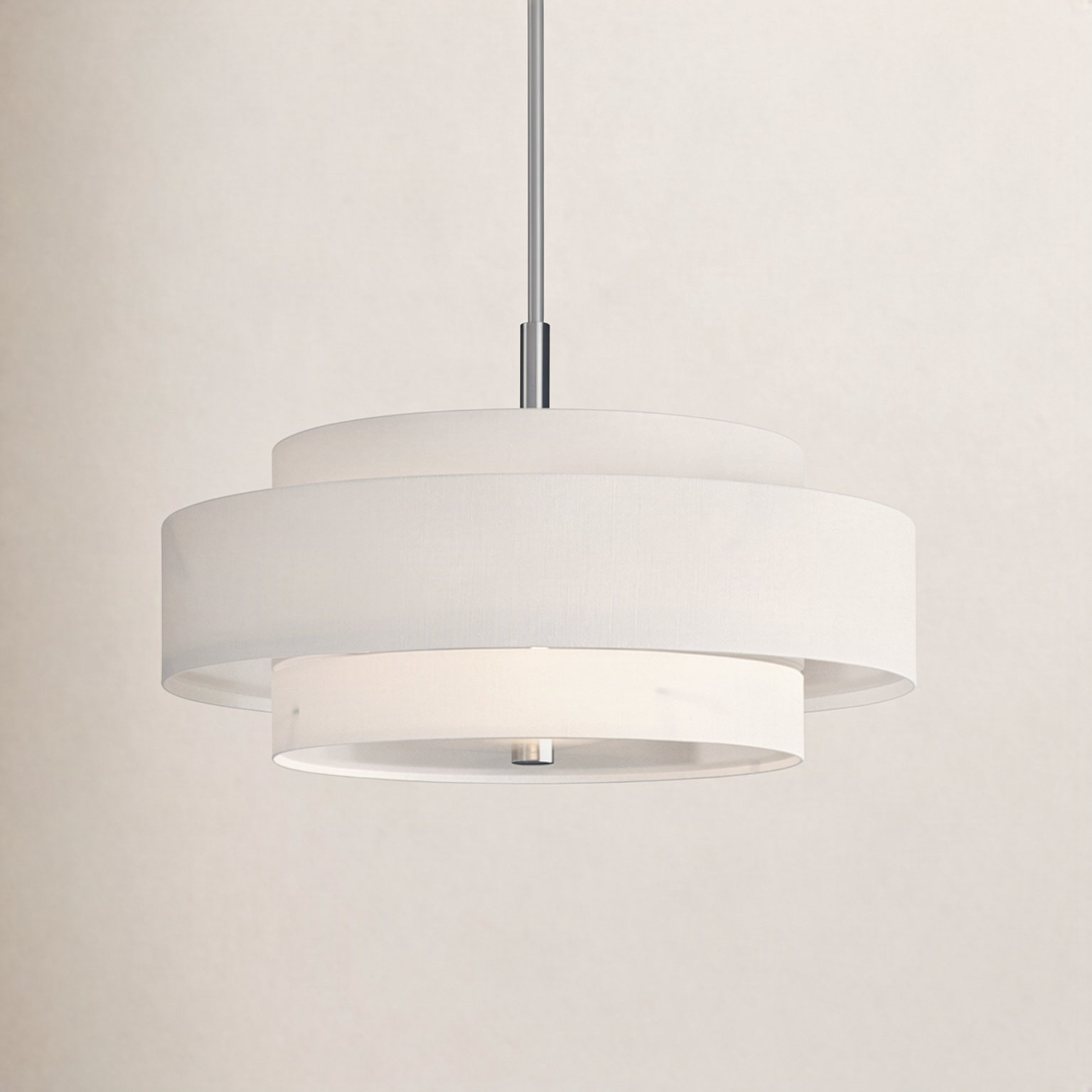 Flaire 5-Light Chandelier, Oatmeal, Brushed Nickel