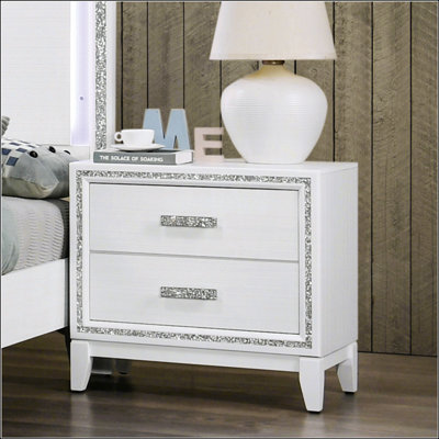 Table de chevet contemporaine avec deux tiroirs