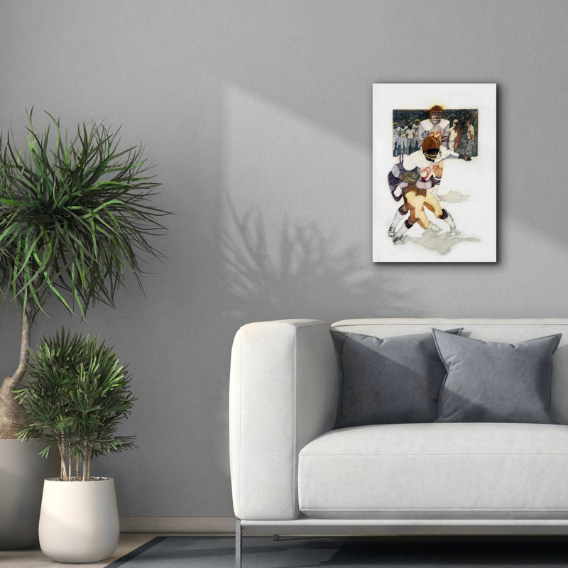 «The Tackle» par Bruce Dean, estampe numérique sur toile, H 26 po x l 18 po x P 0,75 po