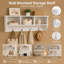 Portemanteau mural élégant blanc avec rangement et 4 crochets de suspension-136001243