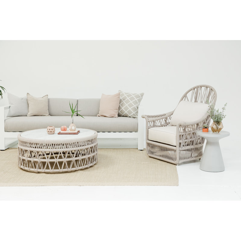 Dana Outdoor Lounge Chair , Sunbrella® Cushions Included, Canvas White Sunbrella® Canvas