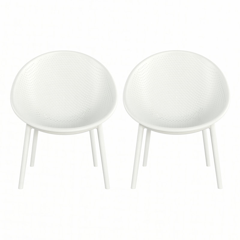 Chaise d'appoint Gable (ensemble de 2), Blanc