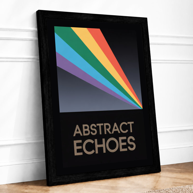 Chromatic Convergence Geometric - Framed Print, A1 - 84.1 x 59.4 cm, Black