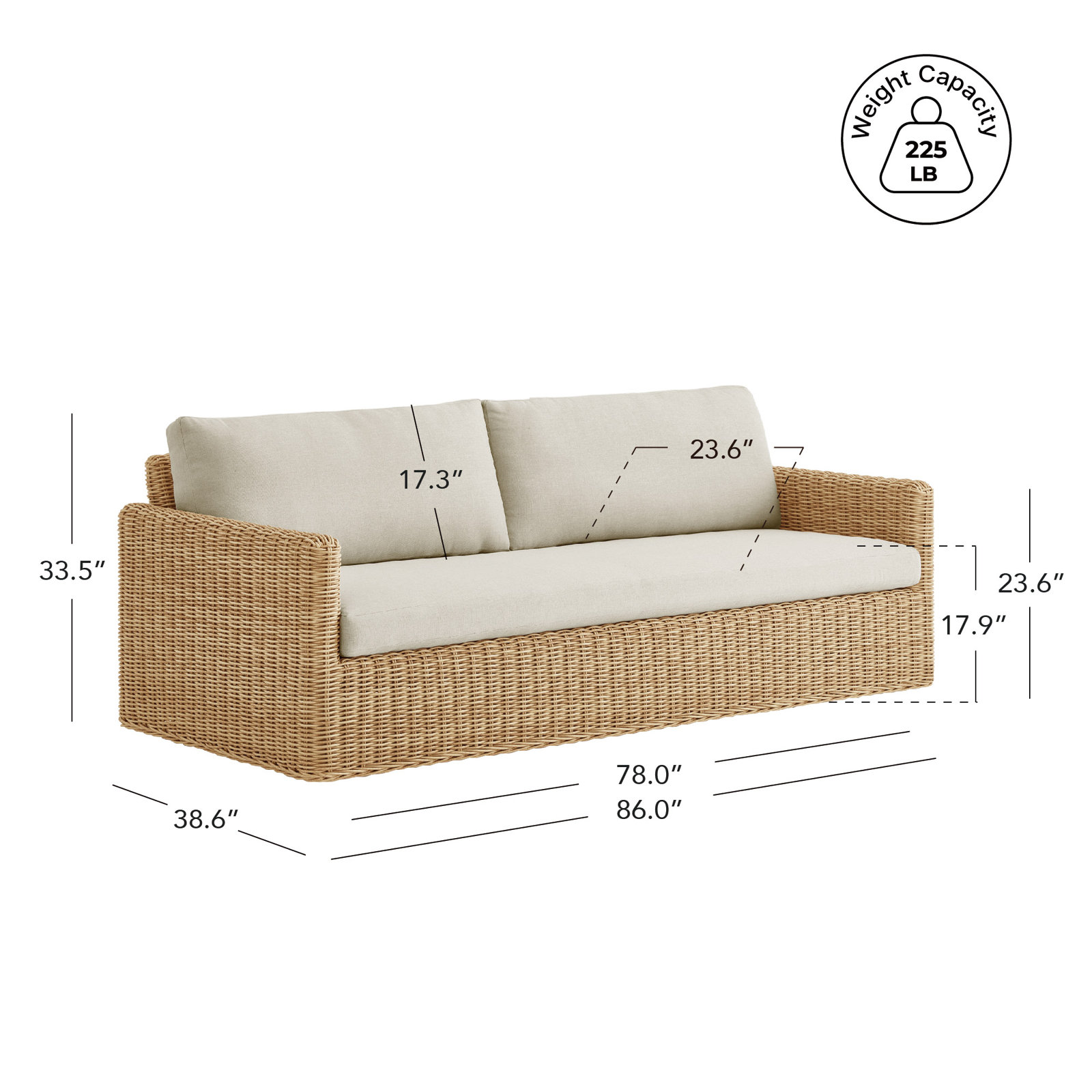 Carden 84" Patio Sofa