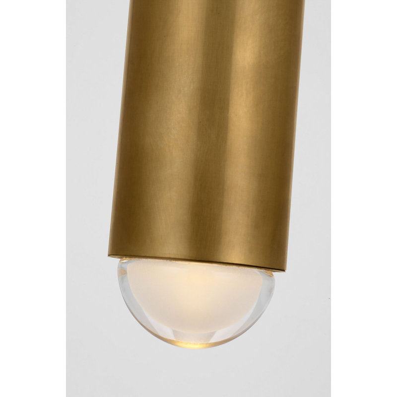 Ebell Flush Mount, Natural Brass, 48" H x 4.5" W x 4.5" D