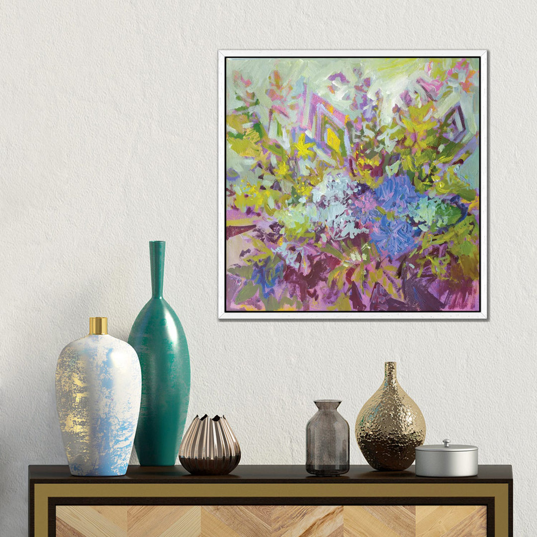 Blumenmosaik von Ekaterina Prisich - Galerie-verpackte Leinwand Giclée auf Leinwand