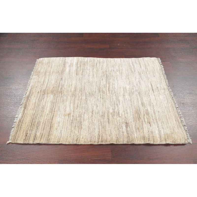 Bott One-of-a-Kind 3'6'' X 4'6'' 1980s Wool Area Rug in Cream