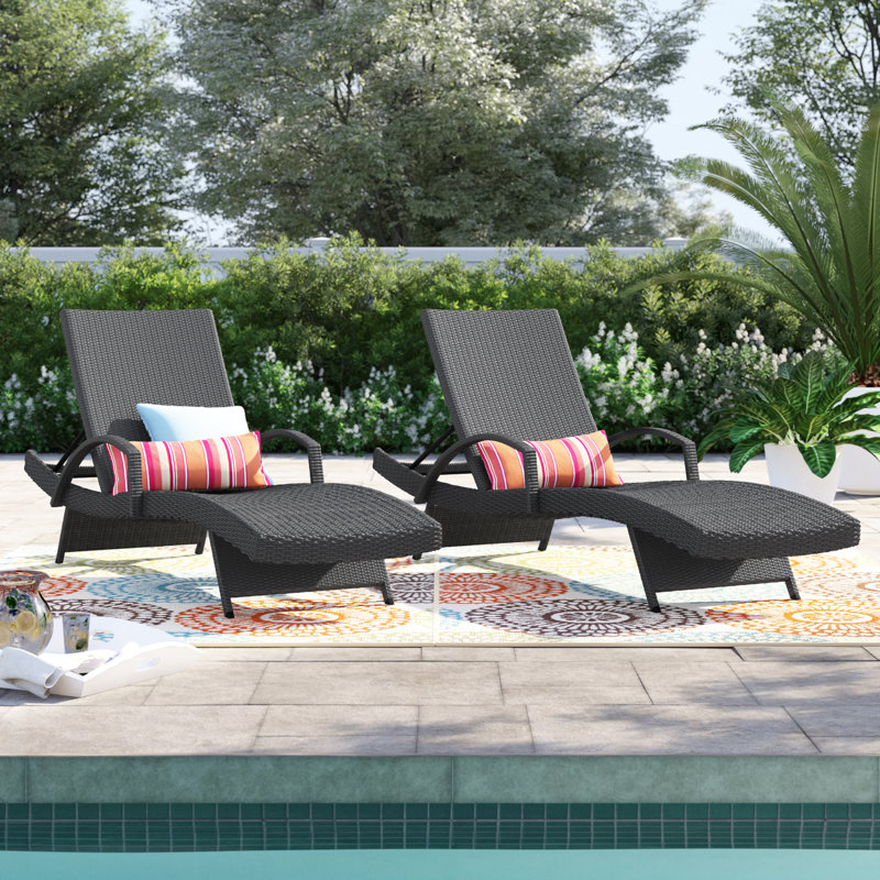 Ensemble de chaises longues inclinables 79,5 po Blaise, Gris