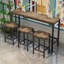 Ensemble de table de salle à manger long avec 3 tabourets, facile à assembler, naturel -1842940582