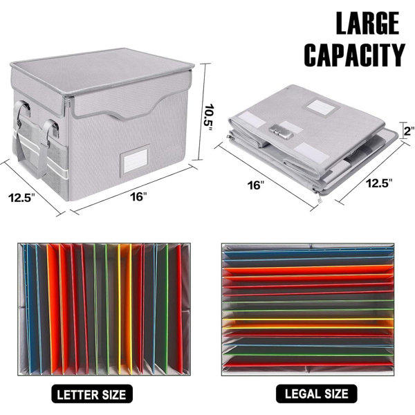 Purple Forest Fireproof Document Box With Lock,File Storage Organizer ...