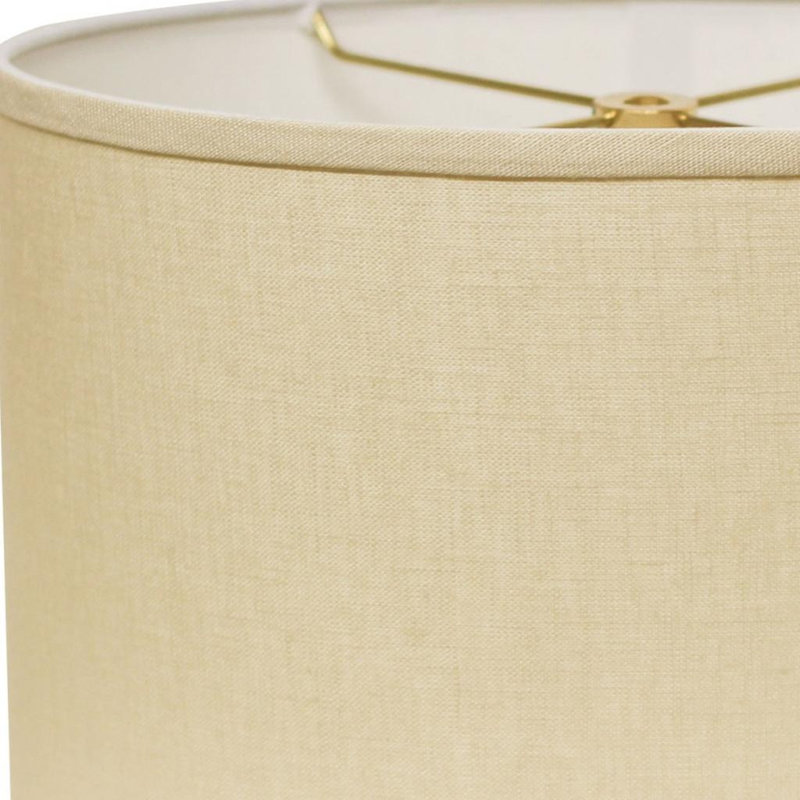 Abat-jour ovale en lin beige, H 9 po x l 14 po x P 9 po