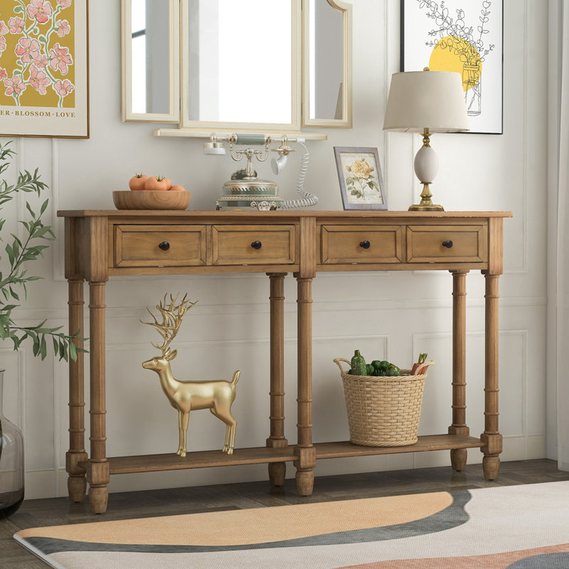 Commode décorative 2 tiroirs Seshadri, Brun
