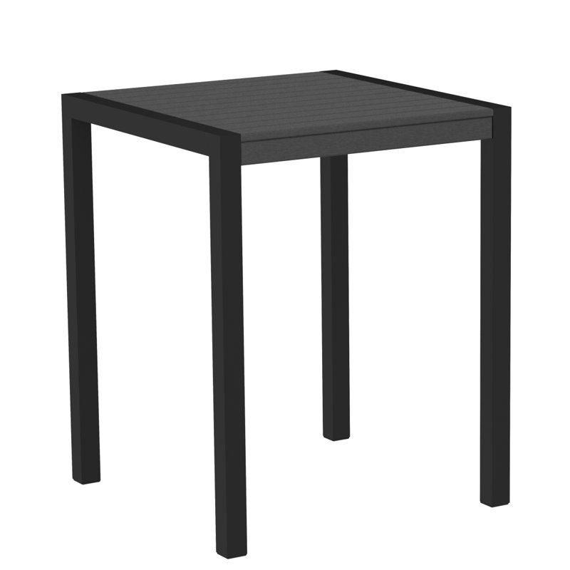 Table de comptoir POLYWOOD MOD, Gris ardoise, Bronze texturé, L 35,18 po x P 35,18 po