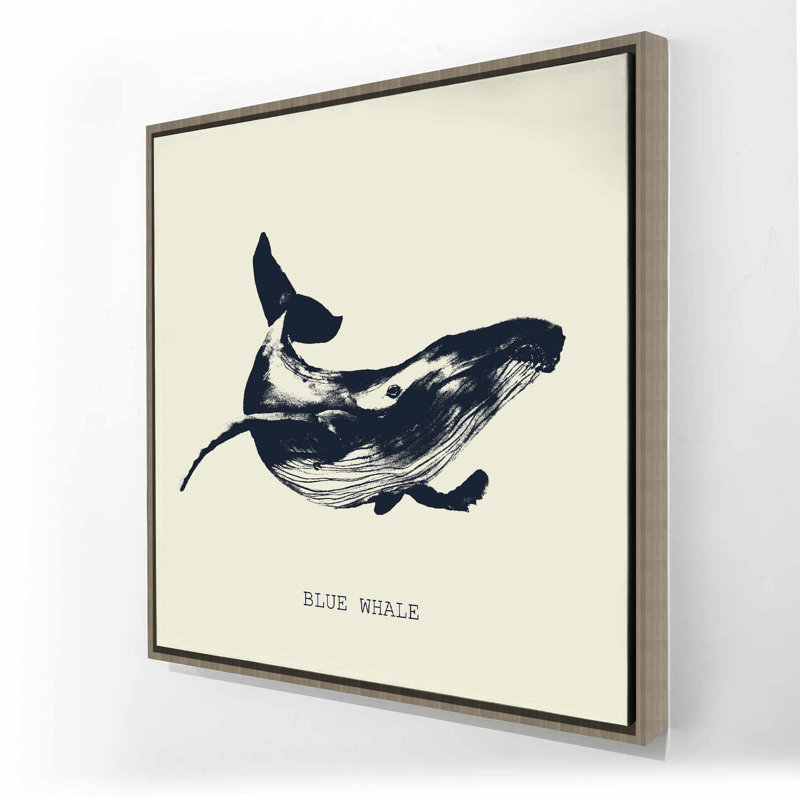 Toile encadrée avec baleine bleue | Illustration de décoration intérieure