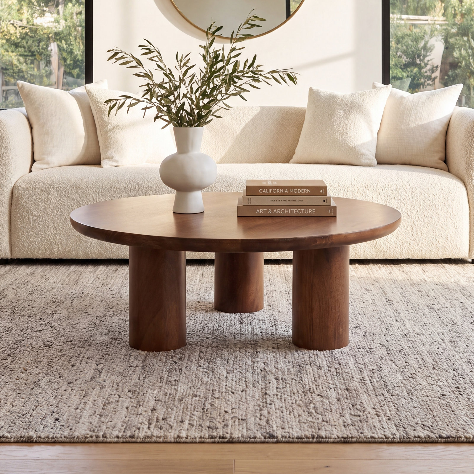 Faustine 36" Coffee Table, Dark Brown