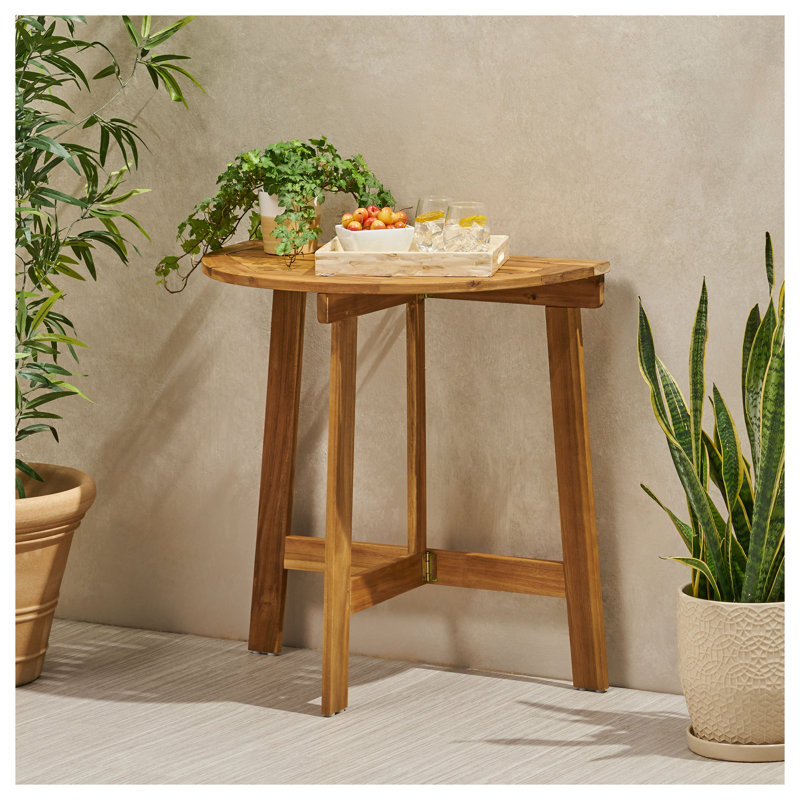 Table bistro pliante d'extérieur en bois d'acacia