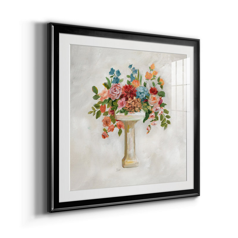 «Sink Bouquet», reproduction d'art sur toile, H 26,5 po x l 53 po x P 1,5 po, Toile encadrée noire, Blanc