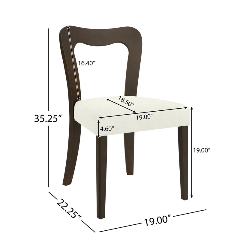Ensemble de 2 chaises de salle à manger en bois avec coussins moelleux, Marron foncé