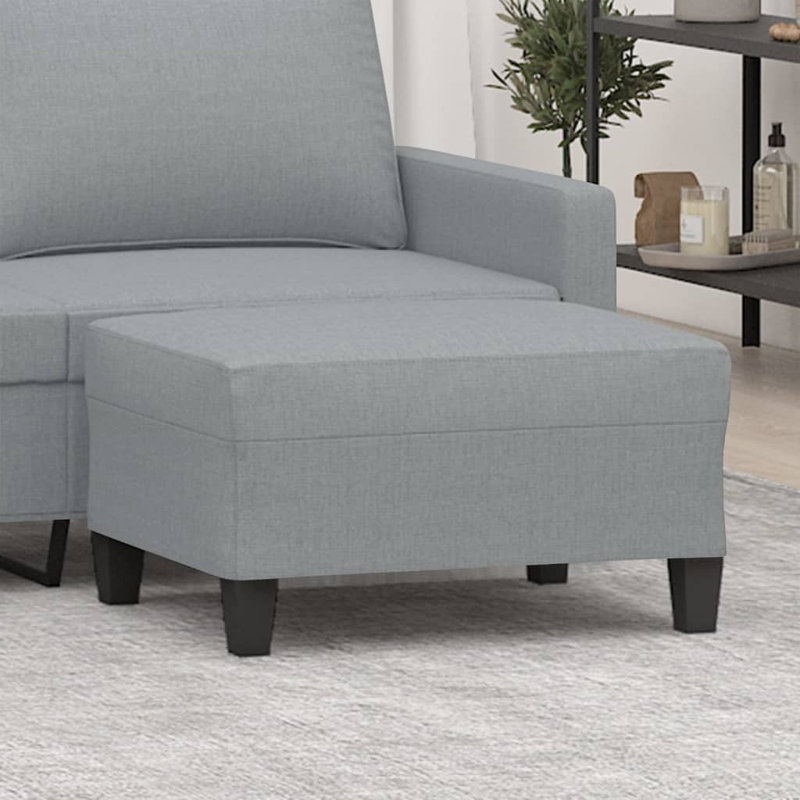 Repose-pieds avec repose-pieds Ashlon, 100 % polyester gris clair
