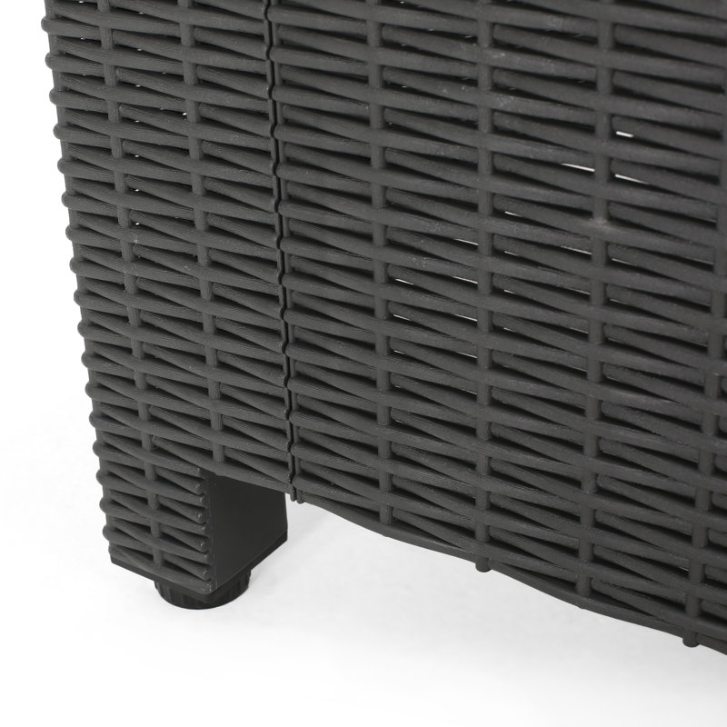 Table d'appoint Jordan Rattan, Gris foncé