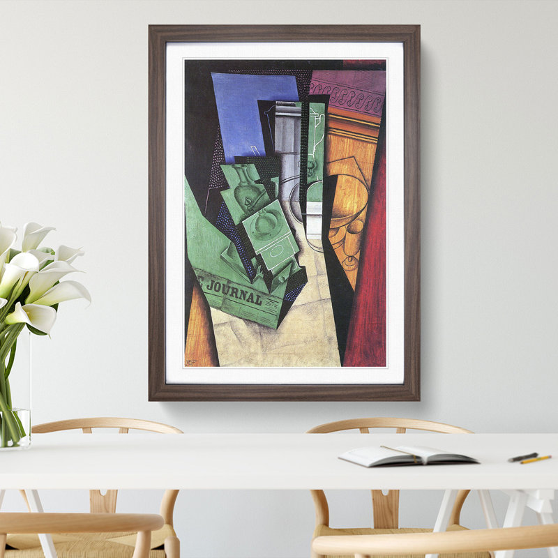Breakfast by Juan Gris - Picture Frame Graphic Art, 36cm H x 27cm W x 2cm D, Walnut