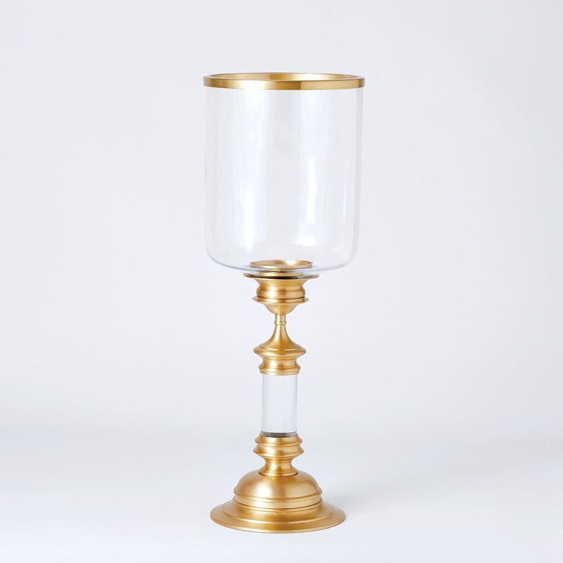 Estate Hurricane, 31" H x 11.25" W x 11.25" D , Antique Brass