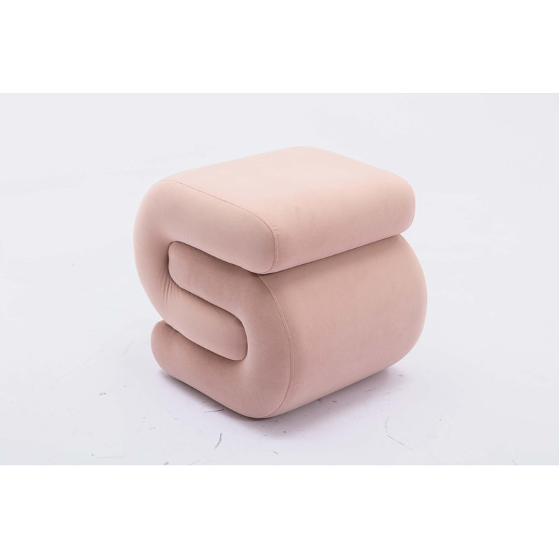 Merchiston Solid Wood Accent Stool, Pink