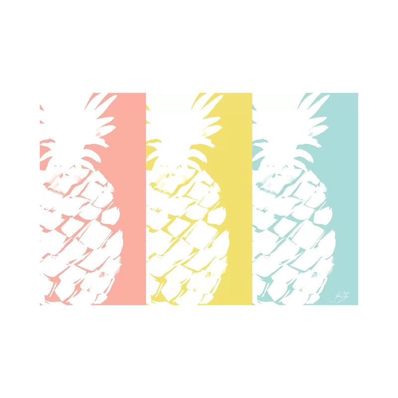 Trio d'ananas moderne, H 8 po x l 12 po x P 0,75 po
