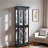 Lighted Glass Curio Display Cabinet With Led Light And Adjustable Shelves