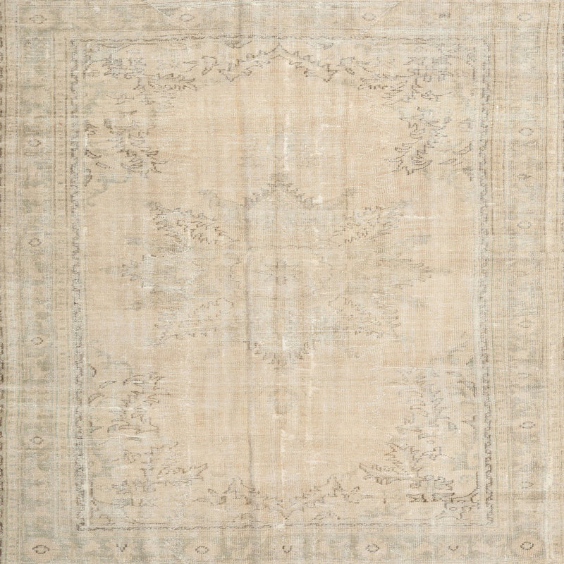 Tapis beige/gris traditionnel Strayhorn, Carré 5 pi
