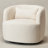 Bolton Ivory 34" Wide Textured Linen Weave Upholstered Swivel Barrel Chair-444774938