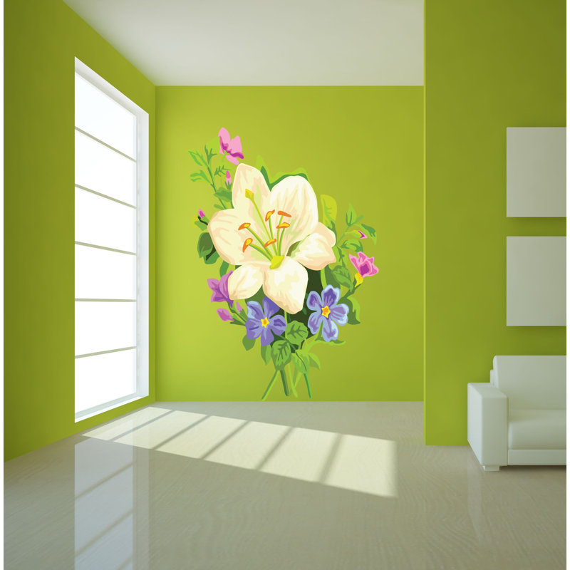 Adhésif décoratif fleurs, H 65 po x l 46 po