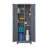 Broom Storage Cabinet With Locking Doors And Shelves, 65" H Metal Storage Cabinet With Hanging Rod & S-Hooks, Cleaning Tool Storage Cabinet Grey-340243668